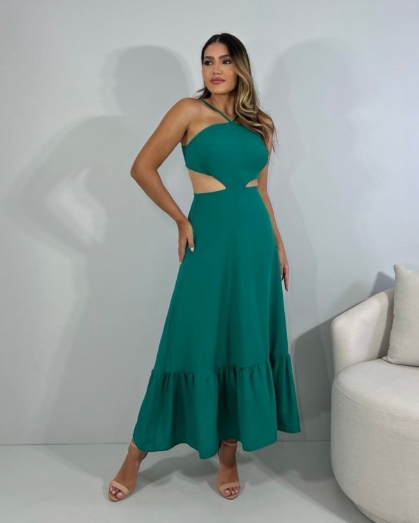 Vestido Aurora - Verde Amazônia