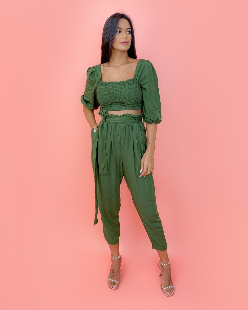 Cropped Cíntia - Verde Militar