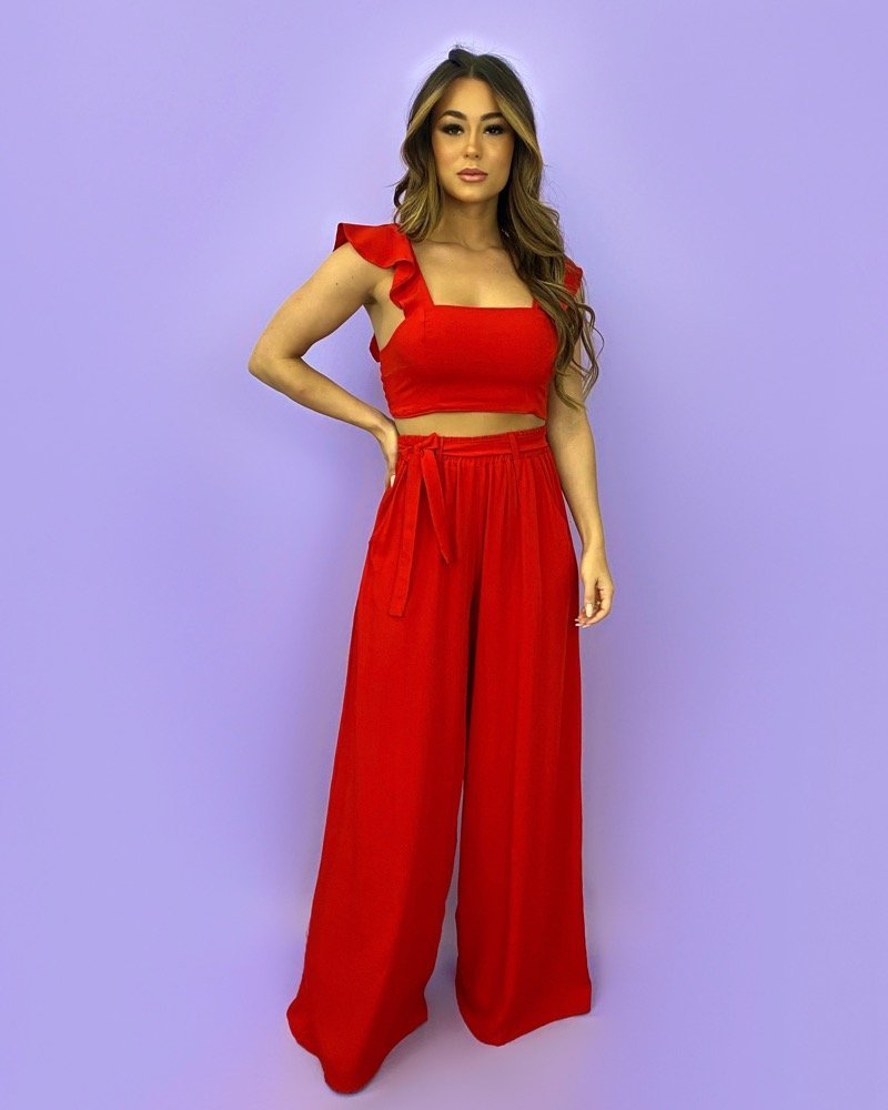 Conjunto Pantalona Samira - Vermelho - Image 2