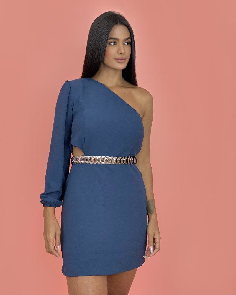 Vestido Luna em Duna - Azul Egeu - Image 1