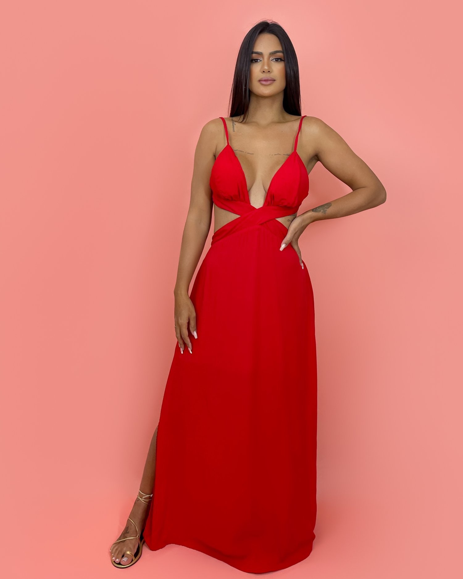 Vestido Flávia - Vermelho - Image 1