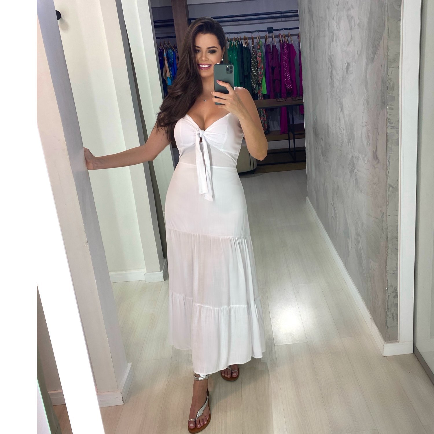 Vestido Camila Midi - Branco - Image 1