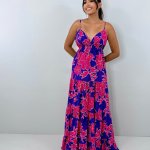 Vestido Sophia – Floral Fundo Azul