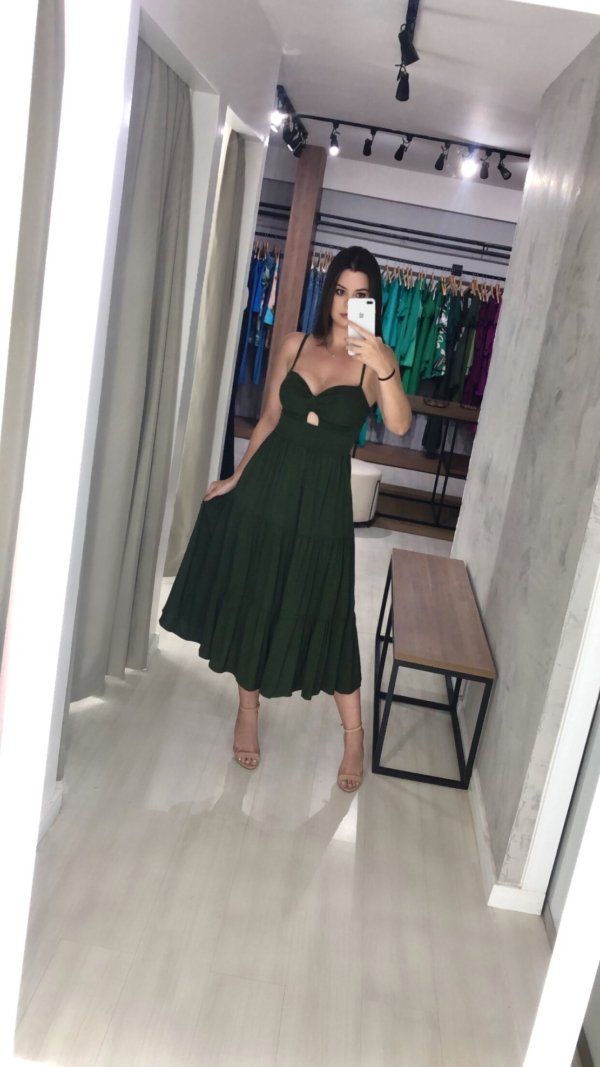 Vestido Jéssica Midi - Verde Militar