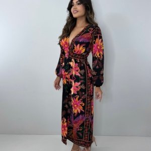 Vestido Clara - Floral Fundo Preto - Image 2