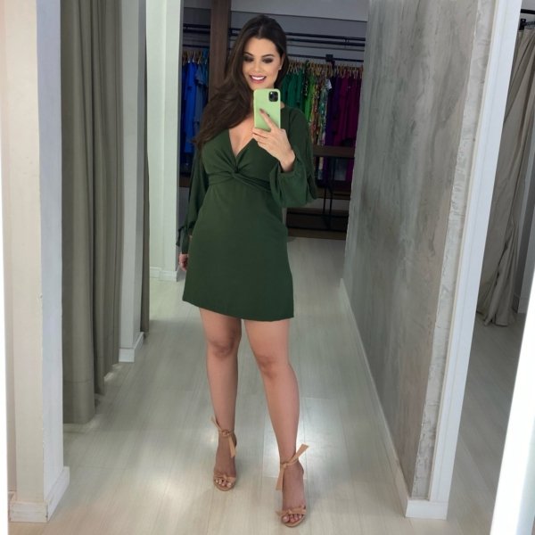Vestido Marília - Verde Militar