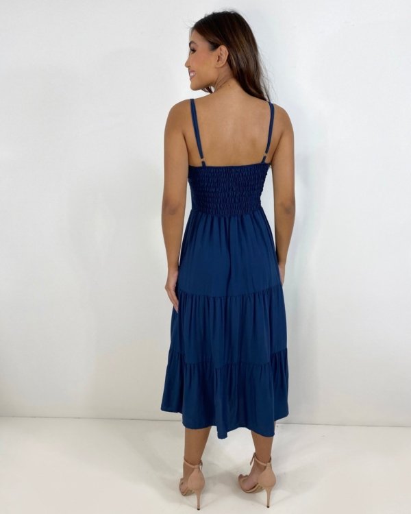 Vestido Jéssica Midi - Azul Marinho