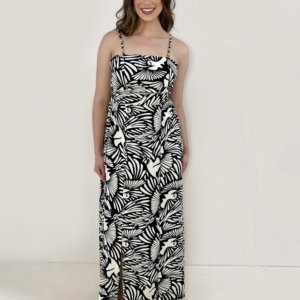 Vestido Naiane Longo - Estampado Fundo Preto - Image 3