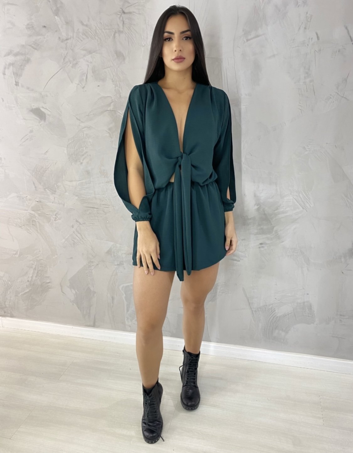 Macaquinho Andressa - Verde Militar - Image 1