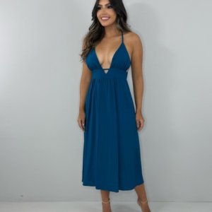 Vestido Heloína - Azul Petróleo - Image 1