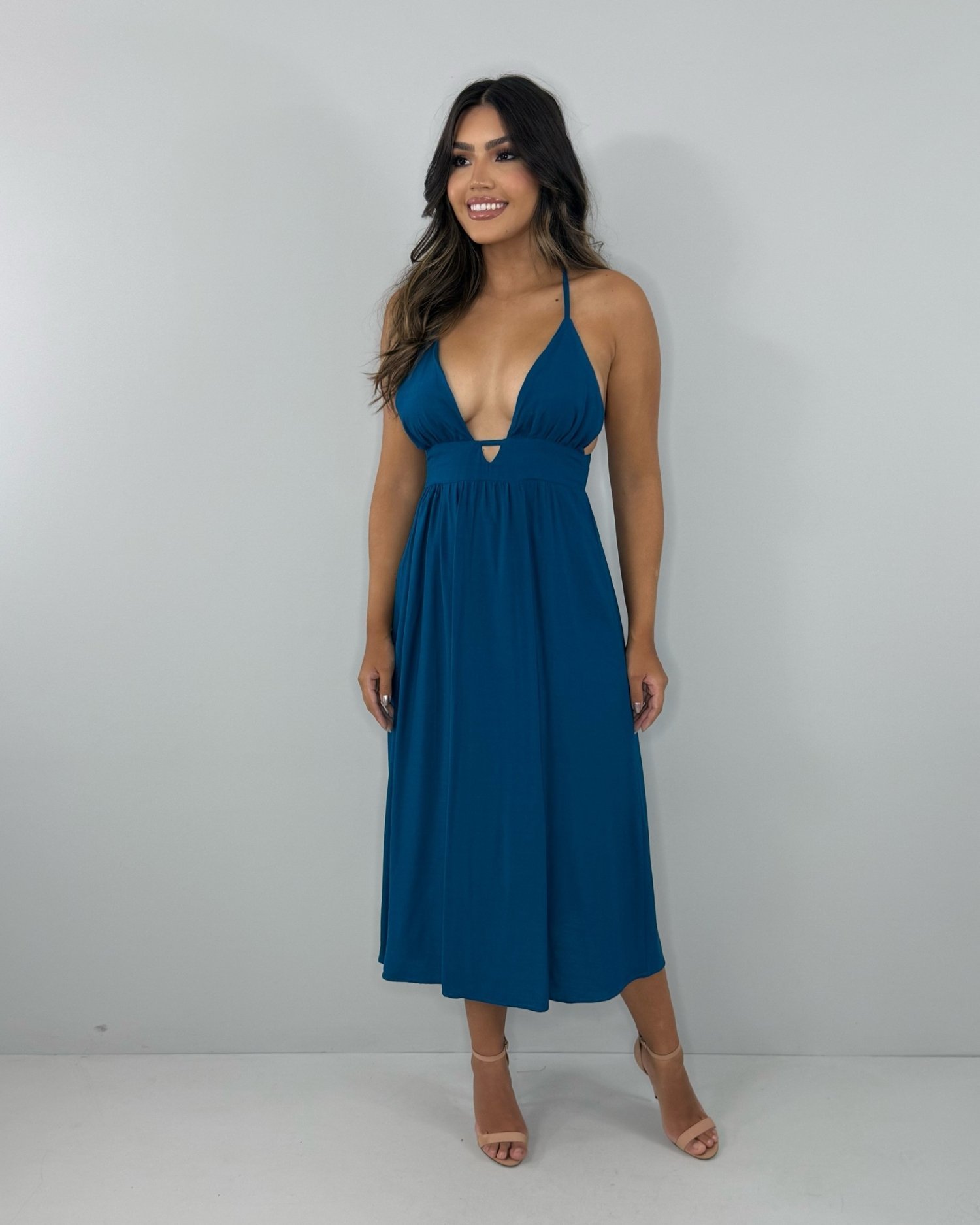 Vestido Heloína - Azul Petróleo - Image 1