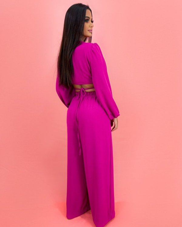 Conjunto Pantalona Simone - Fúcsia