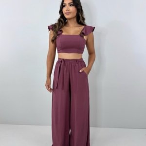 Conjunto Pantalona Samira - Marrom - Image 2