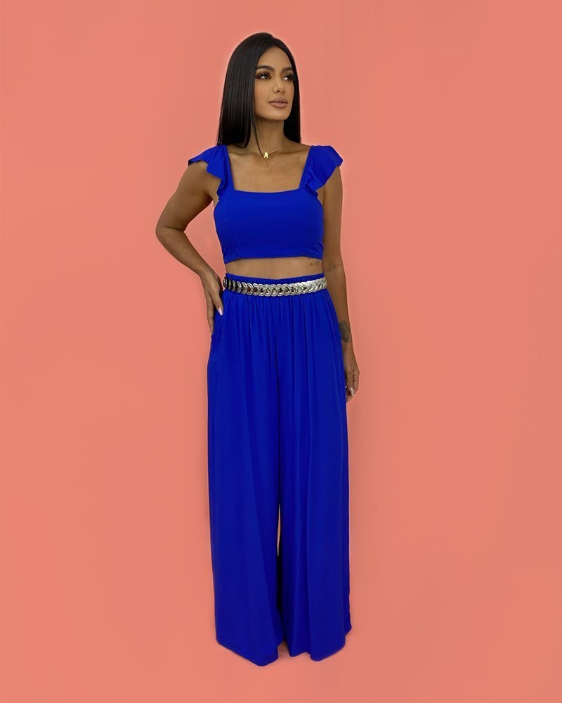 Conjunto Pantalona Samira - Azul Royal - Image 1