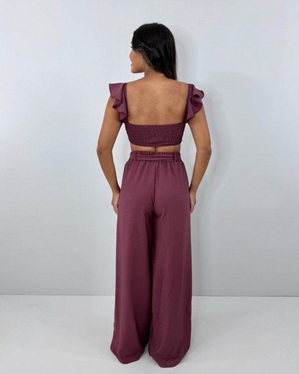 Conjunto Pantalona Samira - Marrom