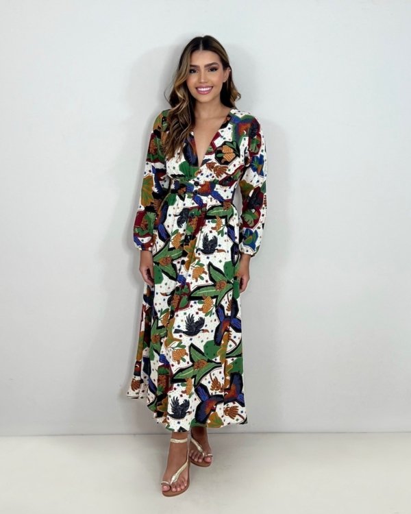 Vestido Clara - Estampa Tropicália