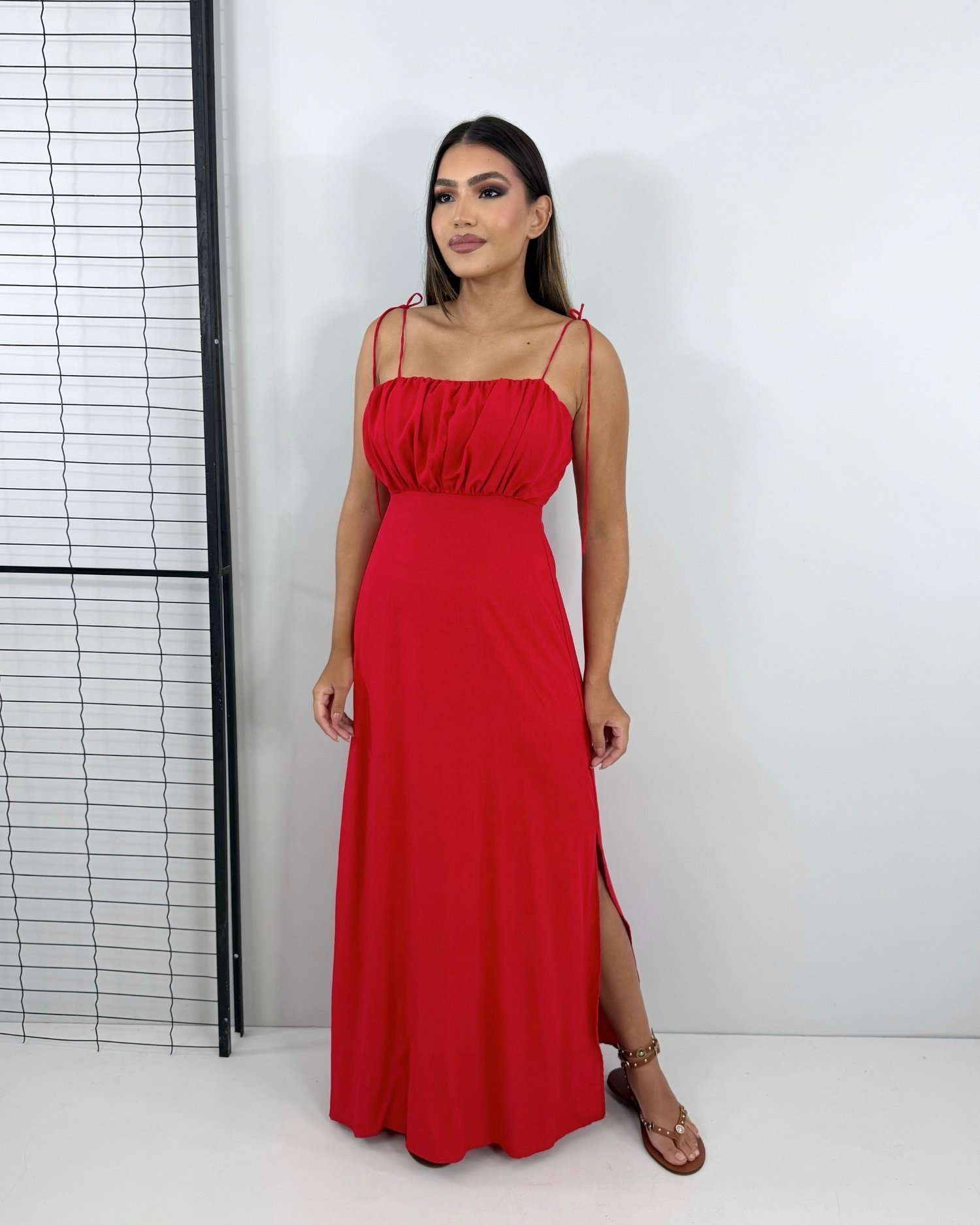 Vestido Drica Longo - Vermelho - Image 1
