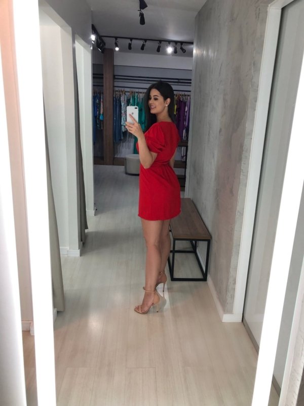 Vestido Érica Manga Princesa - Vermelho