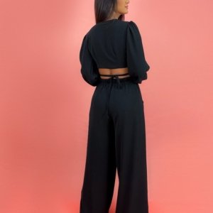 Calça Pantalona em Duna - Preto - Image 2